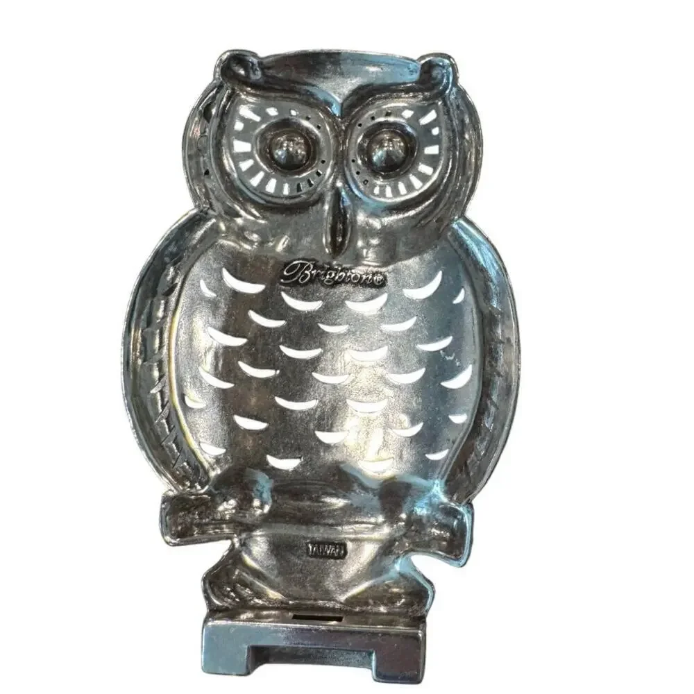 Brighton‎ Owl Night Light Silver Plated Replacement Nightlight Front MCM Boho 5